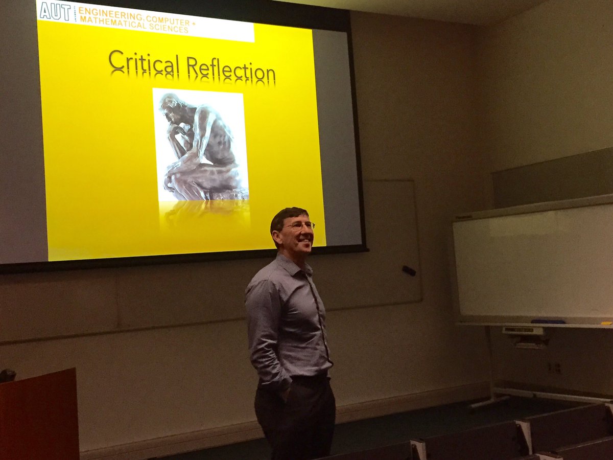 autcs's tweet image. Jim Buchan Co-Director @AUTuni #SoftwareEngineeringResearch Lab introduces @AUTcs to #CriticalThinking &amp;amp; the power of #CriticalReflection