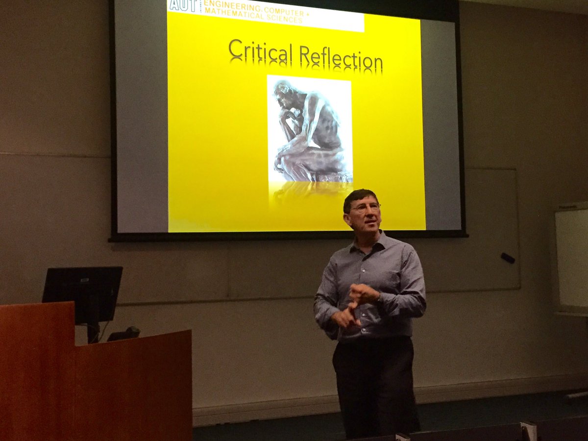 autcs's tweet image. Jim Buchan Co-Director @AUTuni #SoftwareEngineeringResearch Lab introduces @AUTcs to #CriticalThinking &amp;amp; the power of #CriticalReflection