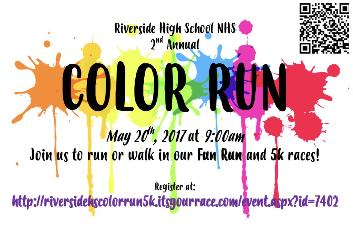 ColorRun_RVHS's tweet image. Have you signed up for the Color Run yet? Well if you haven't there's still time! Sign up at the link in our bio or on site!!!