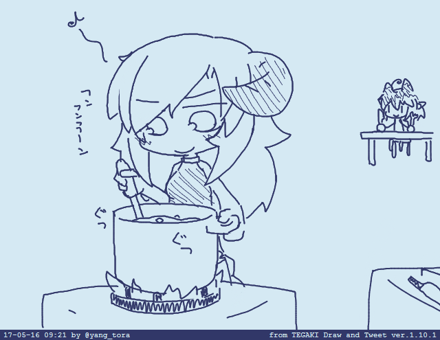 作業中は機嫌がいいとかそんな・・・? #tegaki_dt 