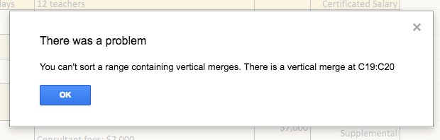 EdTechSpec's tweet image. The vertical merge...he is a #fakefriend. He seems to make you look good, but he messes up your data sorting. #SpreadsheetProblems #edtech