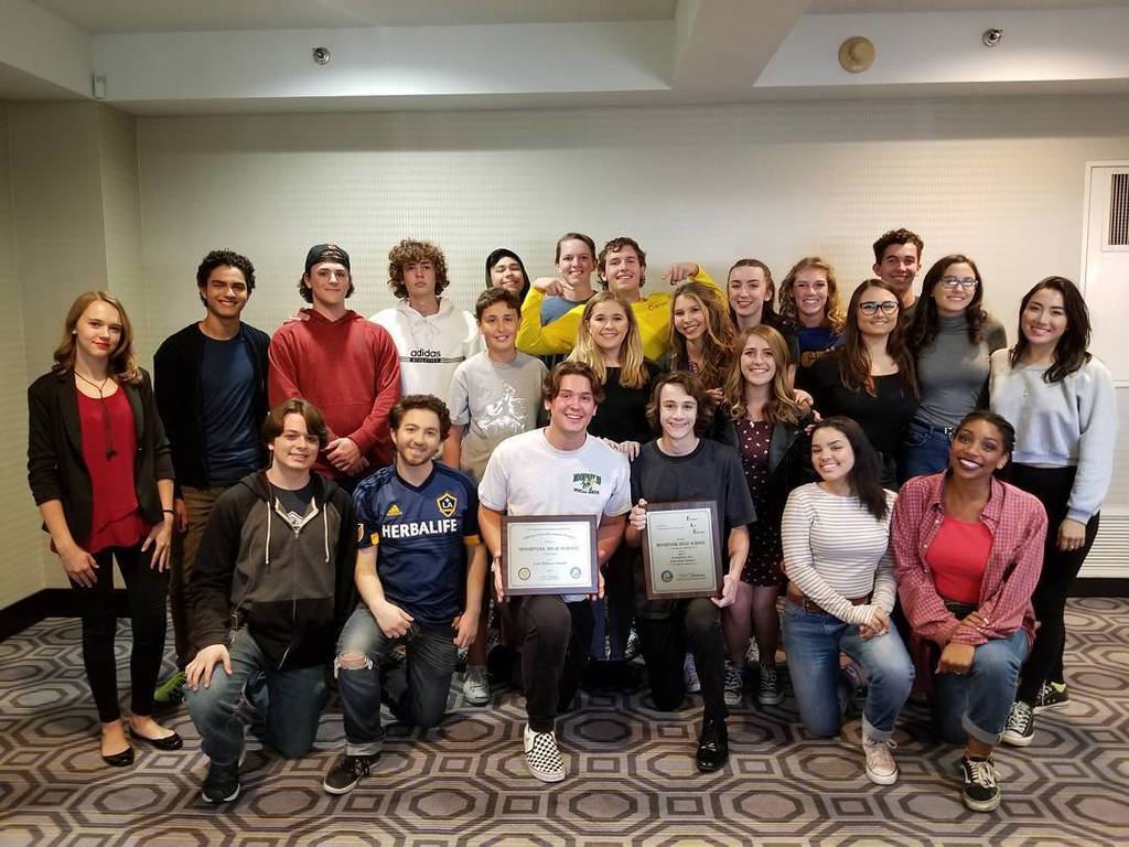MoorparkHighSch's tweet photo. Out fantastic Les Mis cast about to perform at the State Gold Ribbon Ceremony! https://t.co/jQRNdBOPpB https://t.co/3zyBBjFKJr