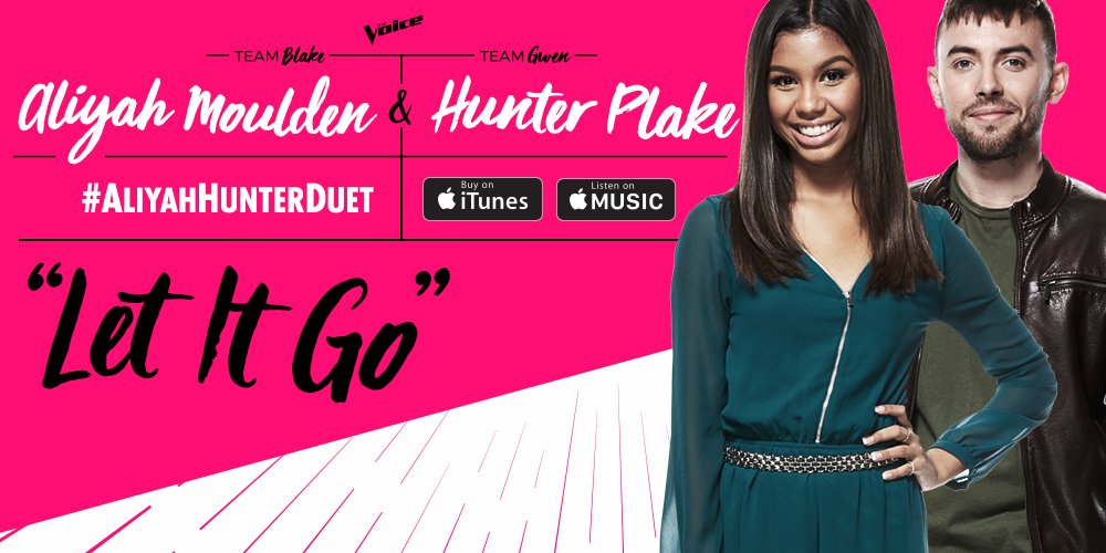 NBCTheVoice's tweet image. If you’re living for this #AliyahHunterDuet, RETWEET and give @AliyahMoulden and @hunterplake all the votes they can get. #VoiceTop8