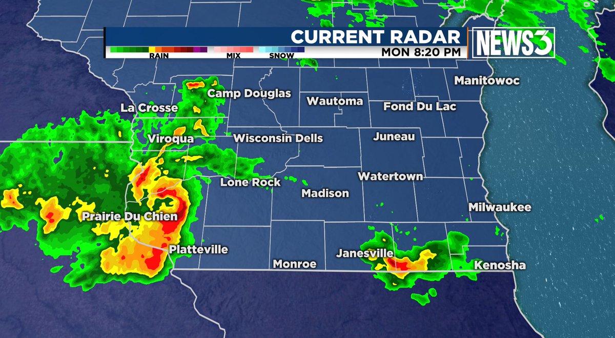 news3weather's tweet image. Your southern #Wisconsin radar view. #wiwx @WISCTV_News3