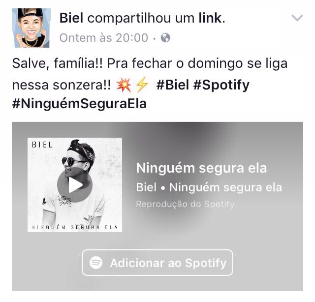 Biel via Facebook ontem (14).