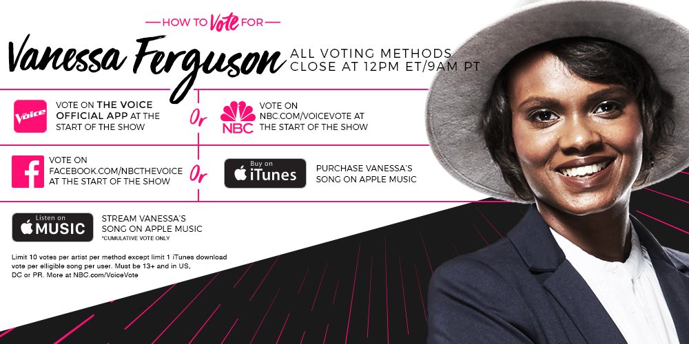 NBCTheVoice's tweet image. RT if baby baby baby baby you love @VanFergOfficial and she’s got your VOTES tonight because you want her in the finale. #VoiceTop8