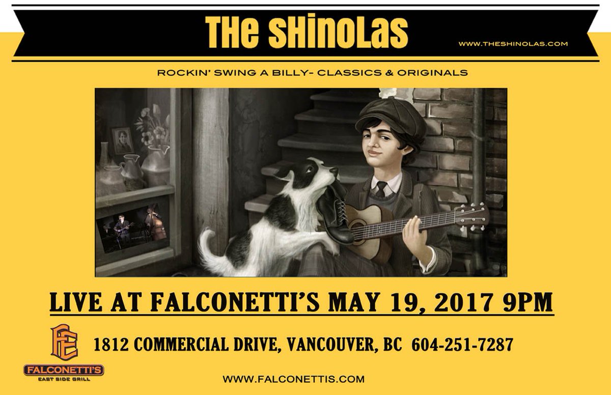 brucegerrish's tweet photo. The Shinolas live at Falconetti's Friday May 19th!  9:00PM
No Door Charge! https://t.co/JvNrHbnS97