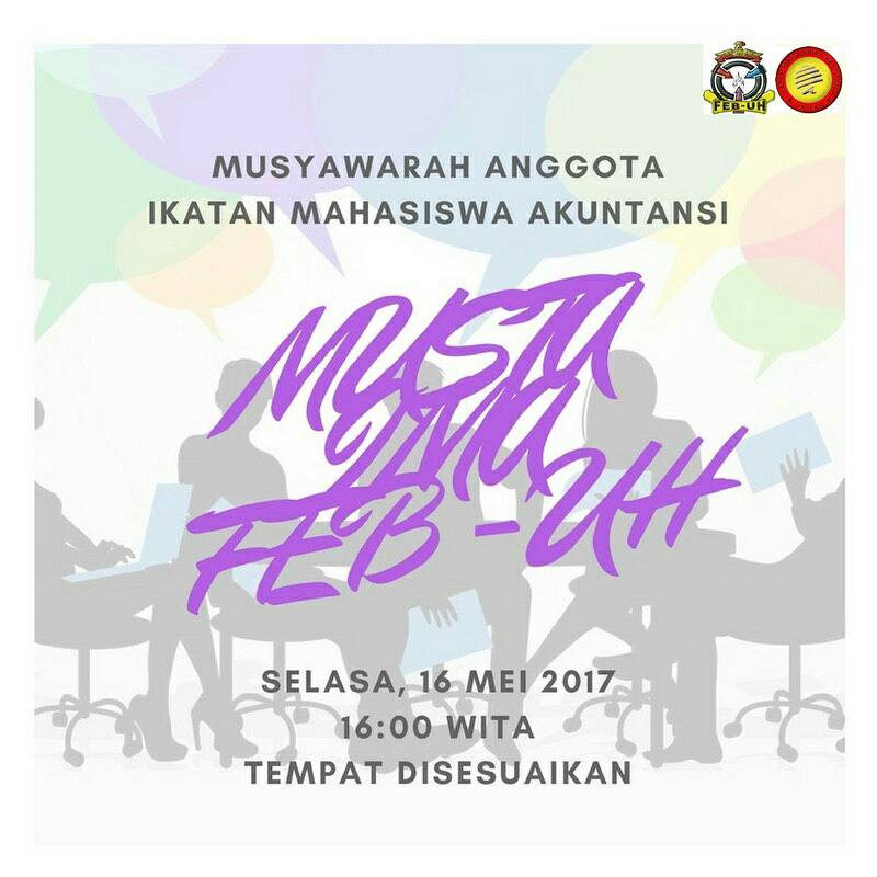 Assalamualaikum Wr.Wb..
Disampaikan kepada seluruh KEMA IMA FEB UH dan Alumni untuk menghadiri Musyawarah Anggota IMA 2017.