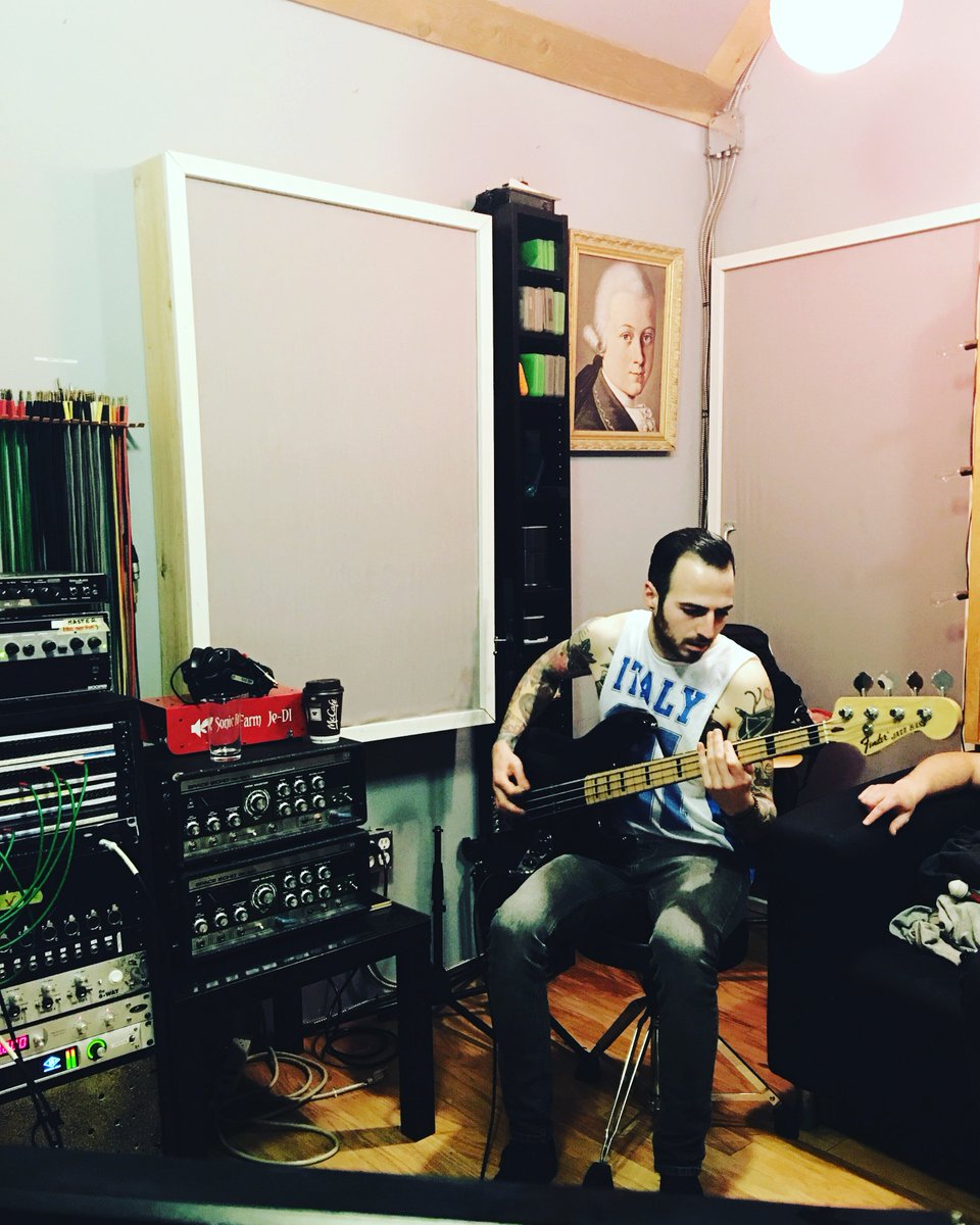 Drums, bass and rythem guitars done next vocals and leads stay steady she's comeing soon your mind will explode