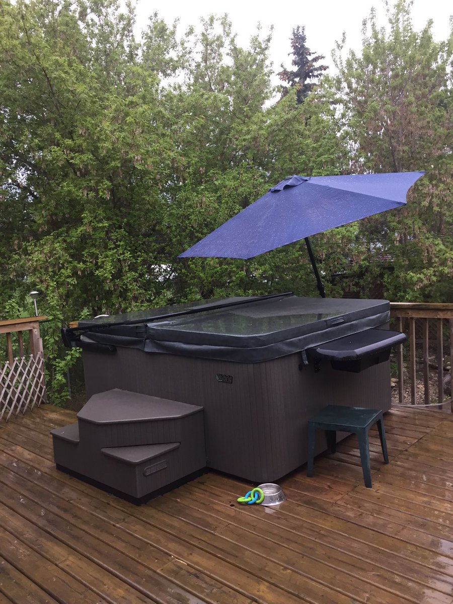 MissMishaMarie's tweet photo. This rain does not make for good hot tub weather! 😢#firstworldproblems. @beachcomberyeg https://t.co/eL0rqDkq4S