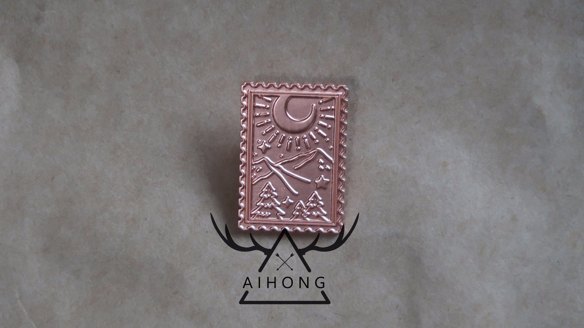 AiHong7's tweet photo. #moonlight #stamp #rosegold #forest #mountains #star #nature 
#Illustrator #creative #happy #design #illustration https://t.co/wtKGcJaYQd