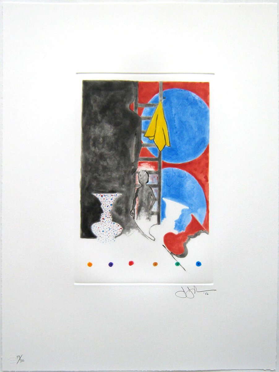 JASPER JOHNS UNTITLED, 2012 Color intaglio (spitbite, aquatint) on Magnan Pescia soft white paper  21 x 16 inches