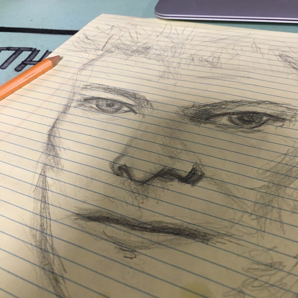 jocelynslai's tweet photo. Woke up from a nap yesterday with an urge to sketch. I didn't actually realize what I drew until today. #sleepdrawing https://t.co/Q4VVgNHNVN