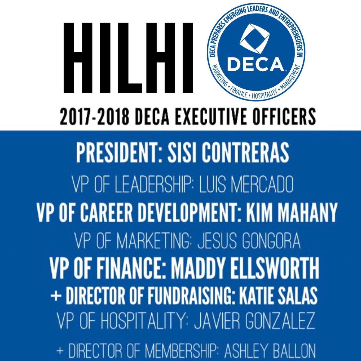 hilhideca's tweet photo. Congratulations to our 2k17-2k18 Hilhi DECA Executive Officer Team! @HilhiSparts @mrspenderhilhi @DECAInc @OregonDECA https://t.co/ry0W5YhohF