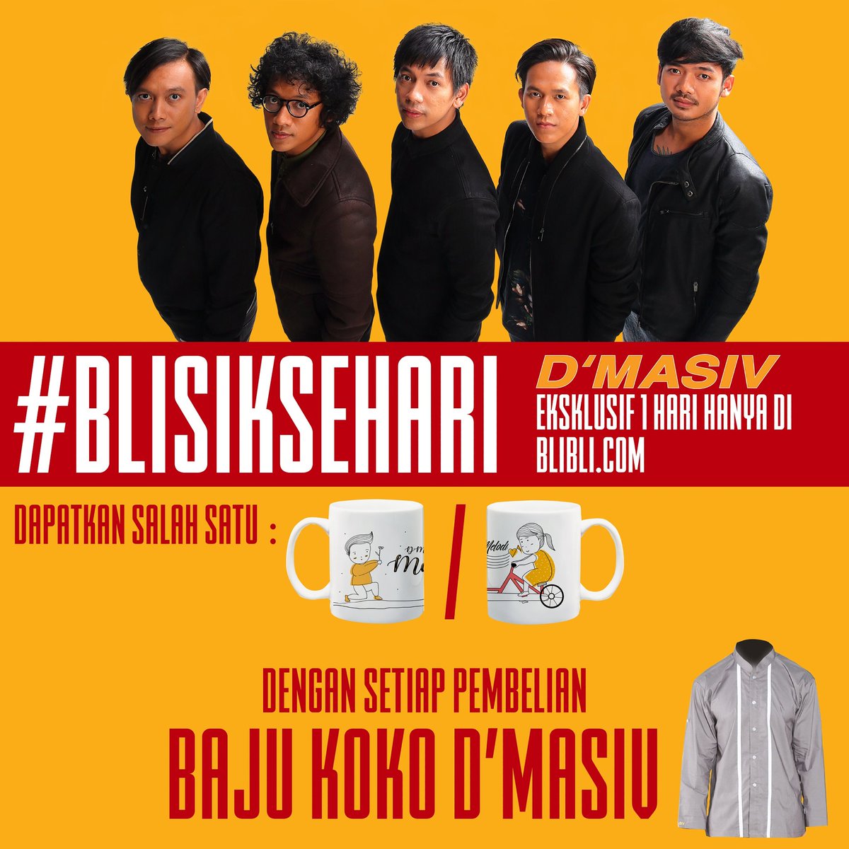 MusicaMerch's tweet image. Hai #masiver jgn lupa #blisiksehari @DMASIV  di @bliblidotcom cma hari ini lho #masiver  dari pkl 09.00-21.00 WIB