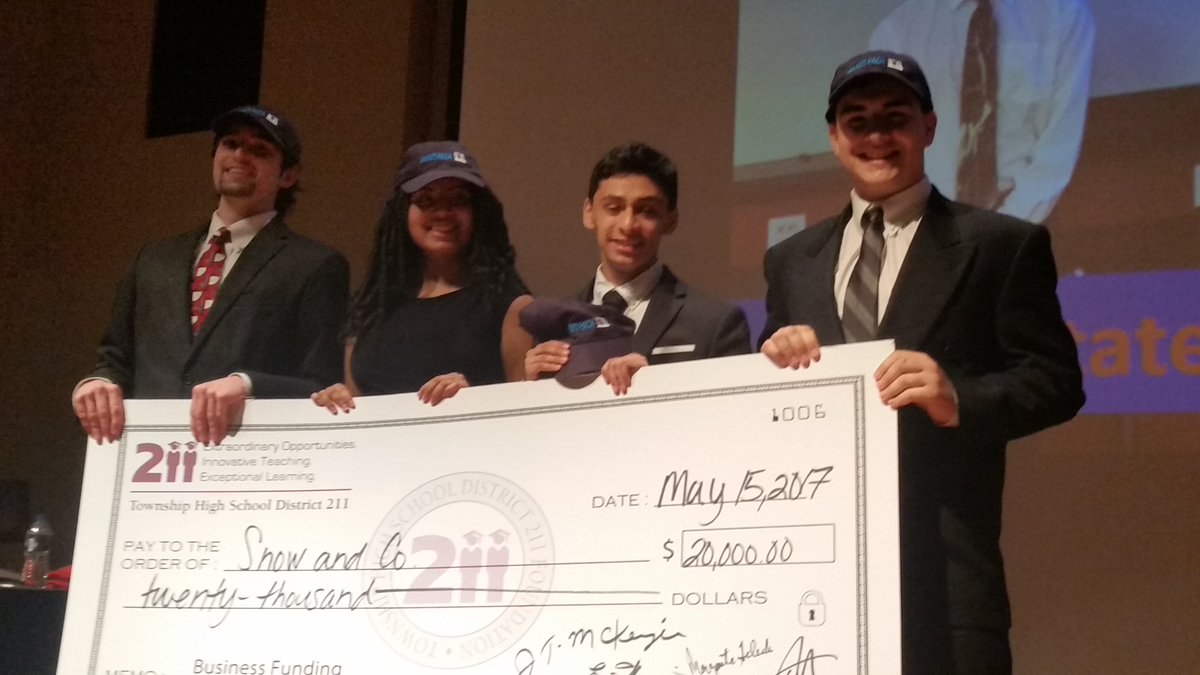 PHSBusinessEd's tweet photo. Palatine Business Ed is proud of our Snow and Co!  Congratulations on winning $20,000 at the D211 Funding pitch! https://t.co/54jwRhdjFg
