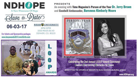 KimberlyMoore51's tweet image. So honored to be chosen as this years recipient of the #NDHope #LOOPAwards w/Dr. Jerry Brown of Liberia (TIMES Magazine Person of the Year)
