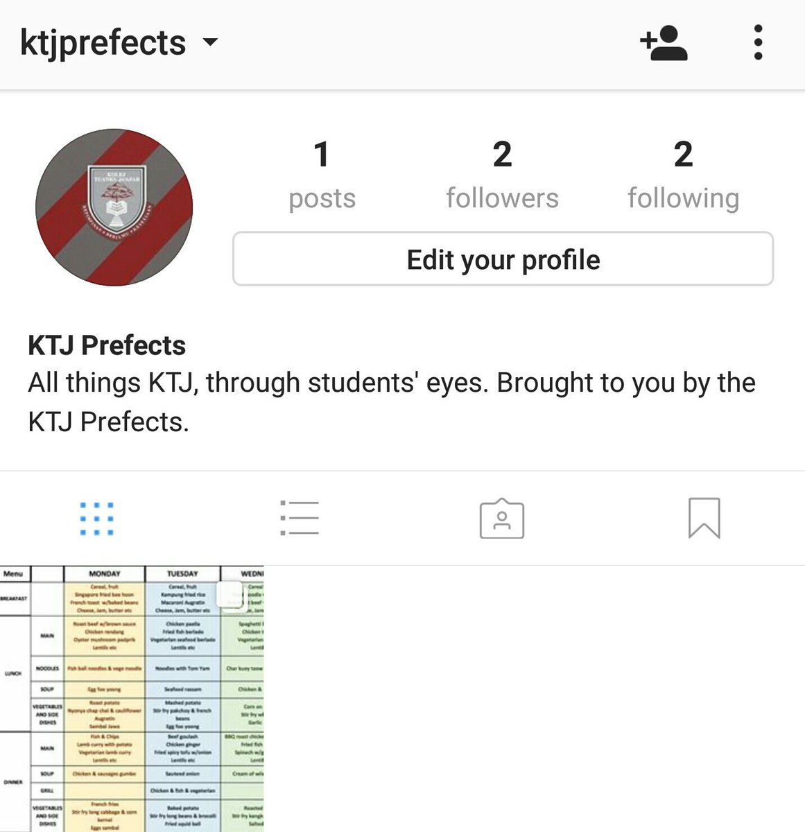KTJPrefects's tweet photo. Stay in the loop and follow our new Instagram account for weekly menus, lost and found items, school updates and more!😊 @ktjprefects https://t.co/quIUT2kBcy
