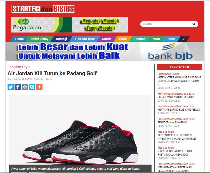 belbizonradio's tweet photo. Air Jordan XIII Turun ke Padang Golf https://t.co/GzTRQqz2DY #AirJordan #fashionstyle #styleblogger #lifestyle #GolfNews #Style2017 https://t.co/DkWGdRd5x1