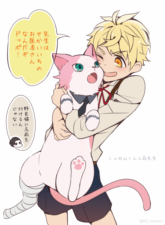 「ショ田山くんと森先生」その7

ケガをした野良猫を拾ったショ田山くん
#鴎花 