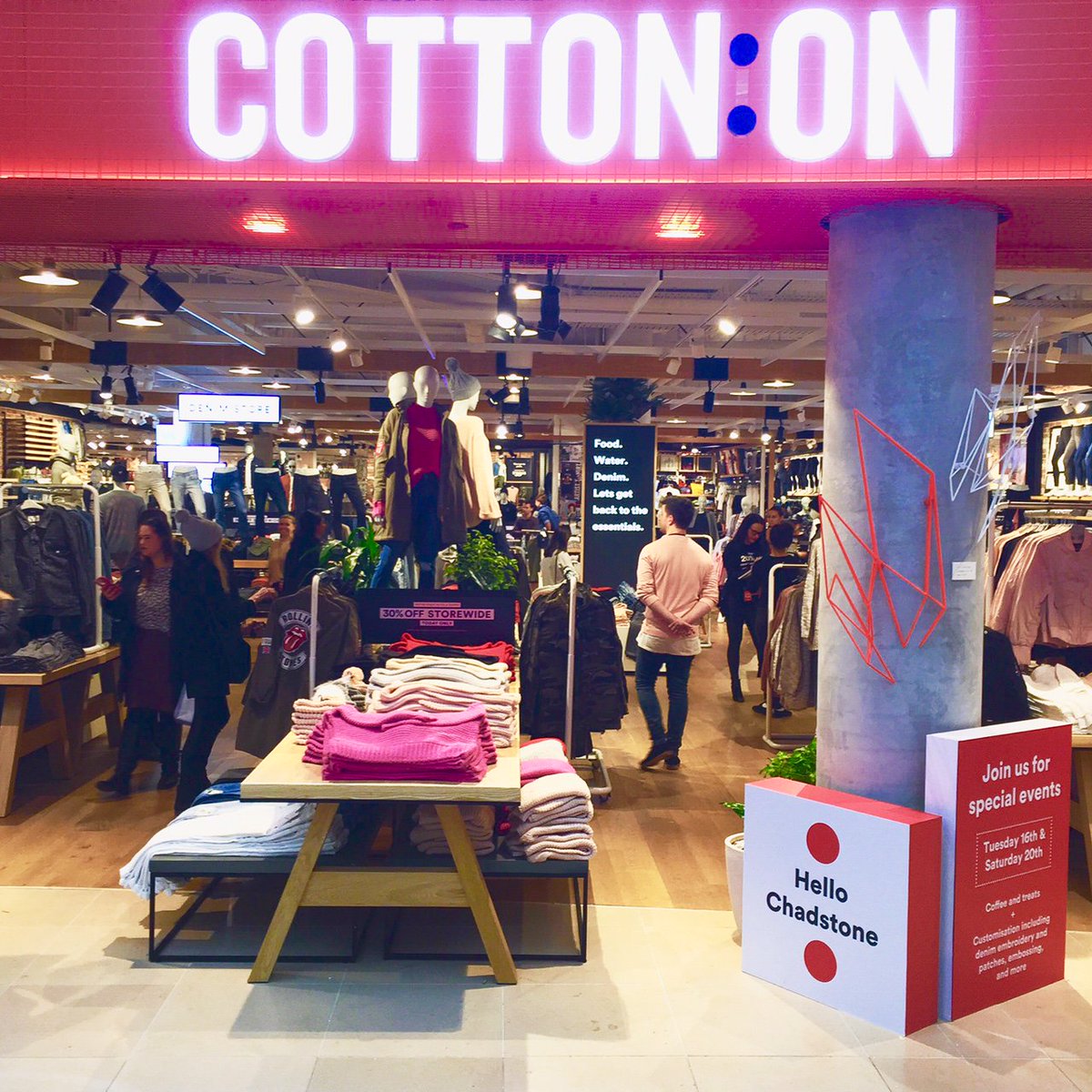 Cotton On on X: Hey #Melbourne! Our brand new @fashion_capital store is  now open! Head in today for 30% off storewide, denim customisation, treats  & more!  / X