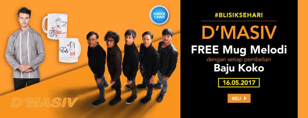 MusicaMerch's tweet image. Khusus hari ini aja ya #masiver blisik sehari @DMASIV  dari jam 09.00-21.00 WIB hanya di @bliblidotcom