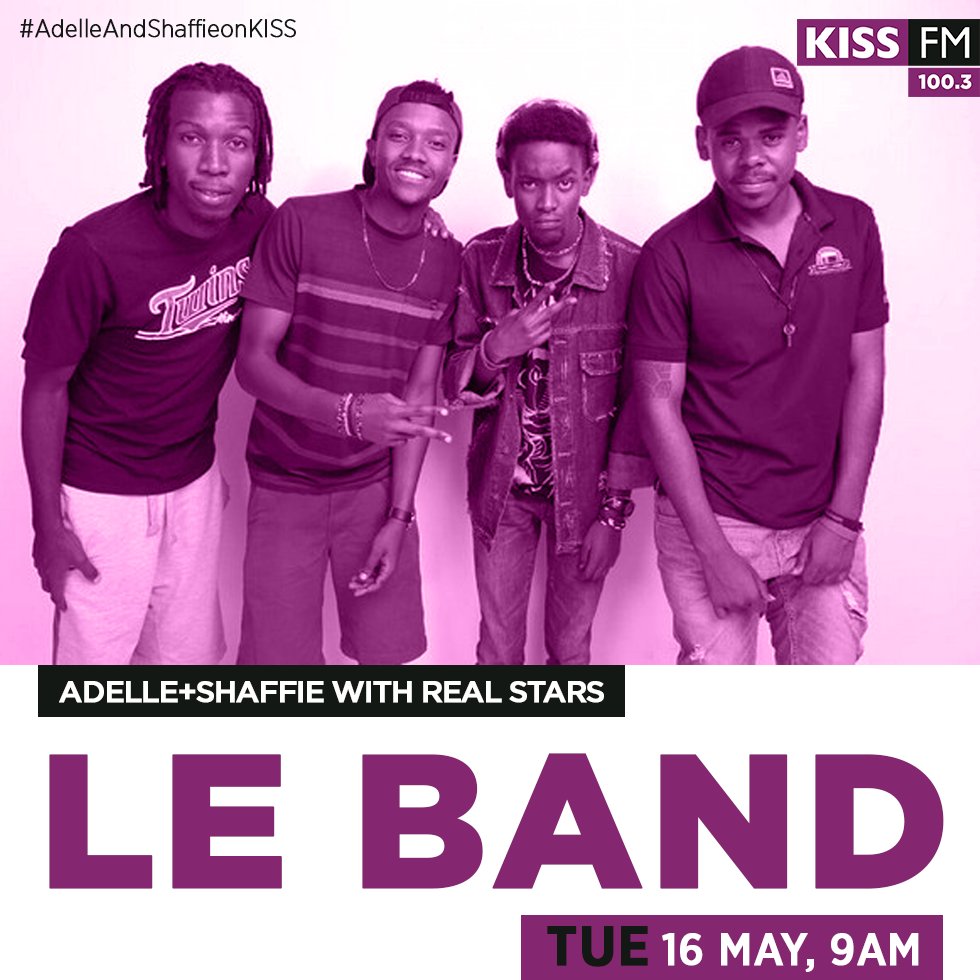 Kiss100kenya's tweet photo. NEW KIDS ON THE BLOCK!!! @leband254 will be our guest from 9AM. Join #AdelleAndShaffieOnKISS as we rep +254 @ADELLEO @ShaffieWeru https://t.co/ZgKF9G58uY