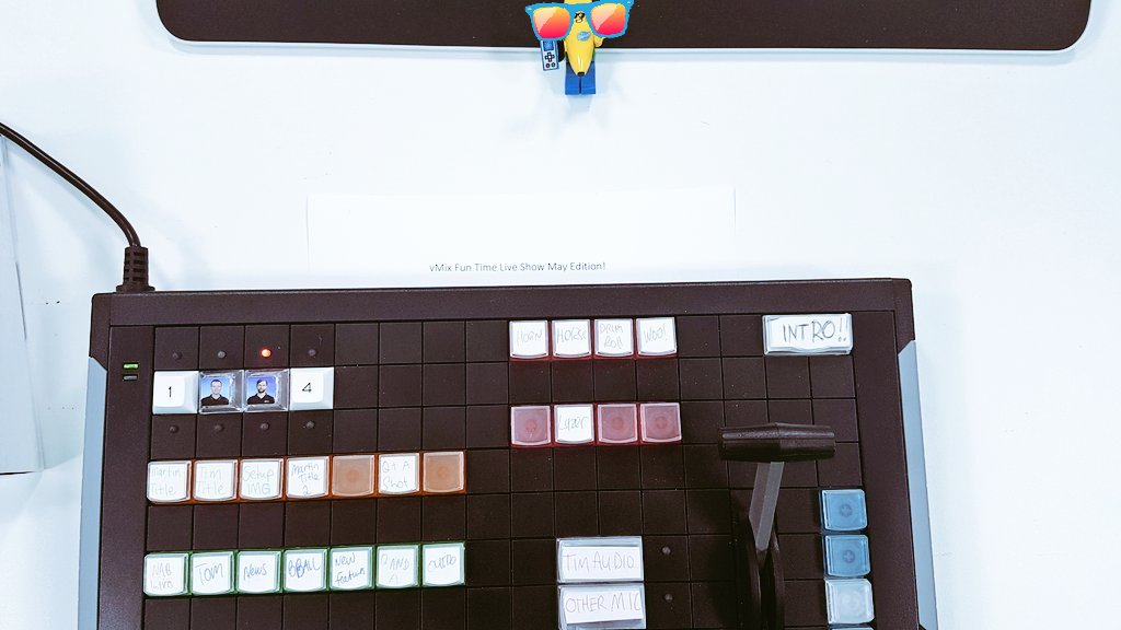 vMixHD's tweet photo. Getting ready to go! Going to be a one man show +banana sidekick. Tuesday 8pm Eastern US. https://t.co/czJt6x1Oar #vMix #vMixCall #vMix19 https://t.co/eS8oOBvOx9