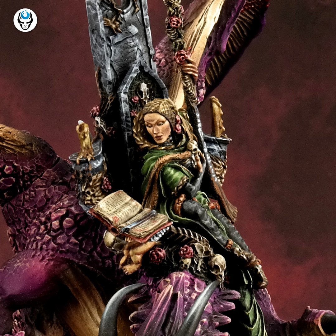 doiStudio's tweet image. Elspeth von Draken riding a Carmine Dragon #dragon #elspeth #doiphoto #warmongers #miniaturepainting #minipainting #commissionpainting