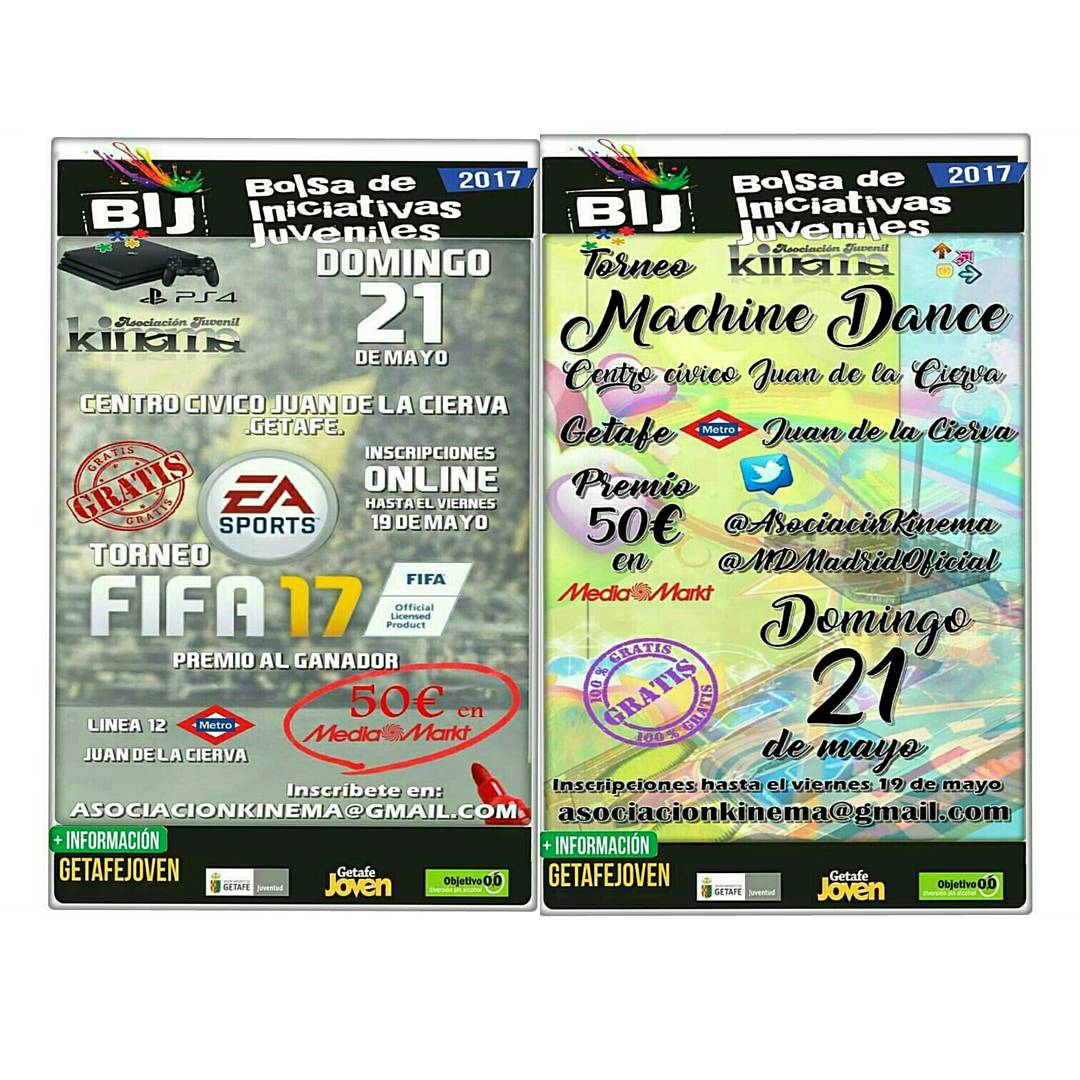 AsociacinKinema's tweet photo. ¿UNA D FIFA17 🎮EST DOMINGO 21?ACABAREMOS A LAS 19:30, PODRÁS DISFRUTAR DL FÚTBOL😉Y SI LO TUYO ES EL BAILE💃TORNEO D MACHINE DANCE⬆➡⬇⬅¡GRATIS! https://t.co/mqi9IDWcSV