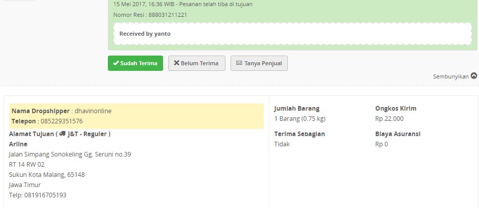 dhavinonline's tweet photo. @tokopedia kenapa status pengiriman saya masih proses..padahal produk sudah sampai ke pembeli..mohon dicek..INV/20170507/XVII/V/81777599.. https://t.co/ut78VgXefT