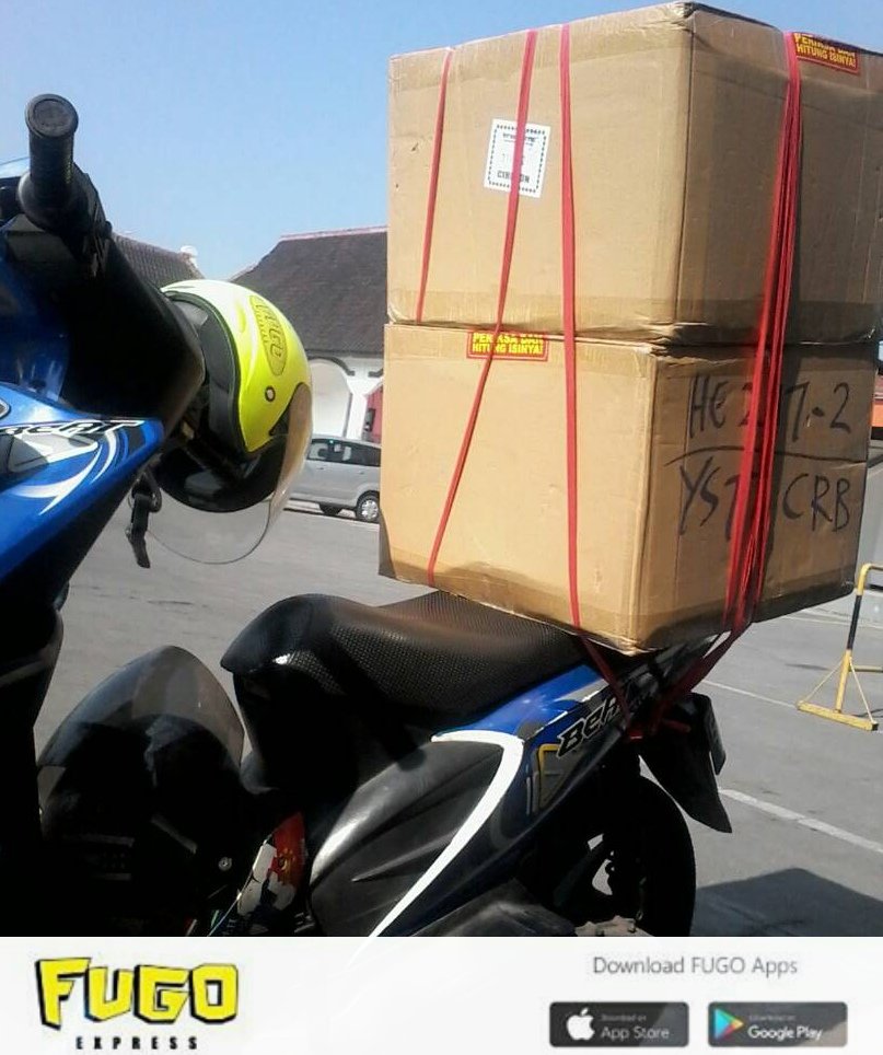 Selain dapat mengirim kuliner dan ojek. #fugoexpress juga bisa mengirim paket lho.  😅