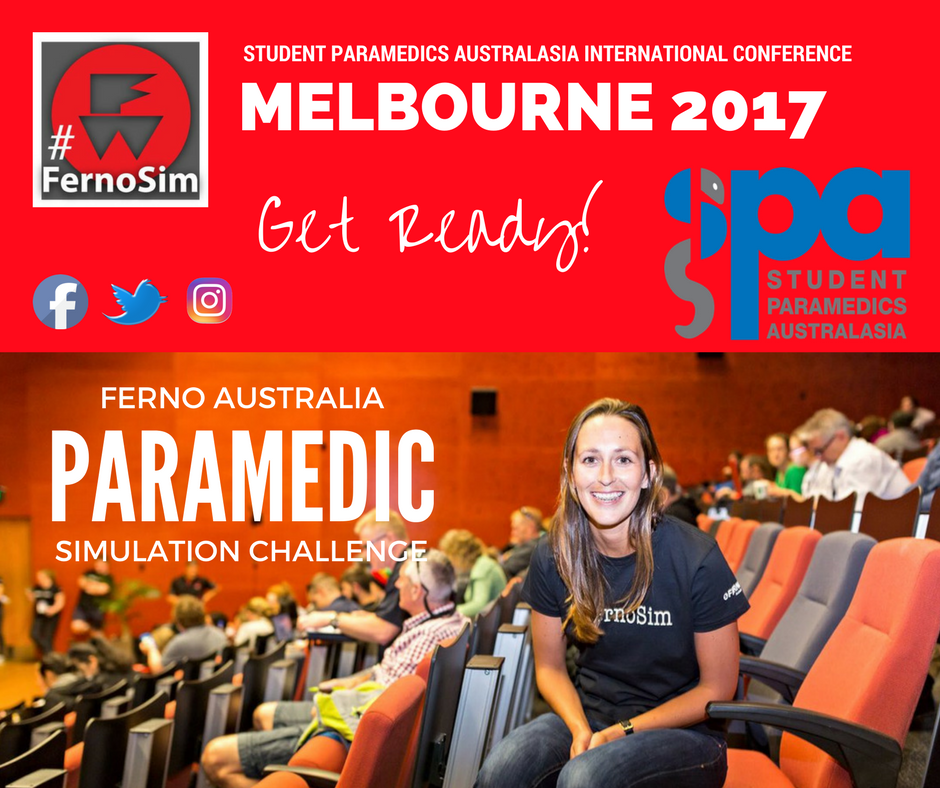 FernoSim's tweet photo. Calling all student #paramedics! Get your teams ready for #FernoSim at #SPAIC2017 in Melbourne. Details to follow - start preparing.@SPAbird https://t.co/eJtzR7Fz1z