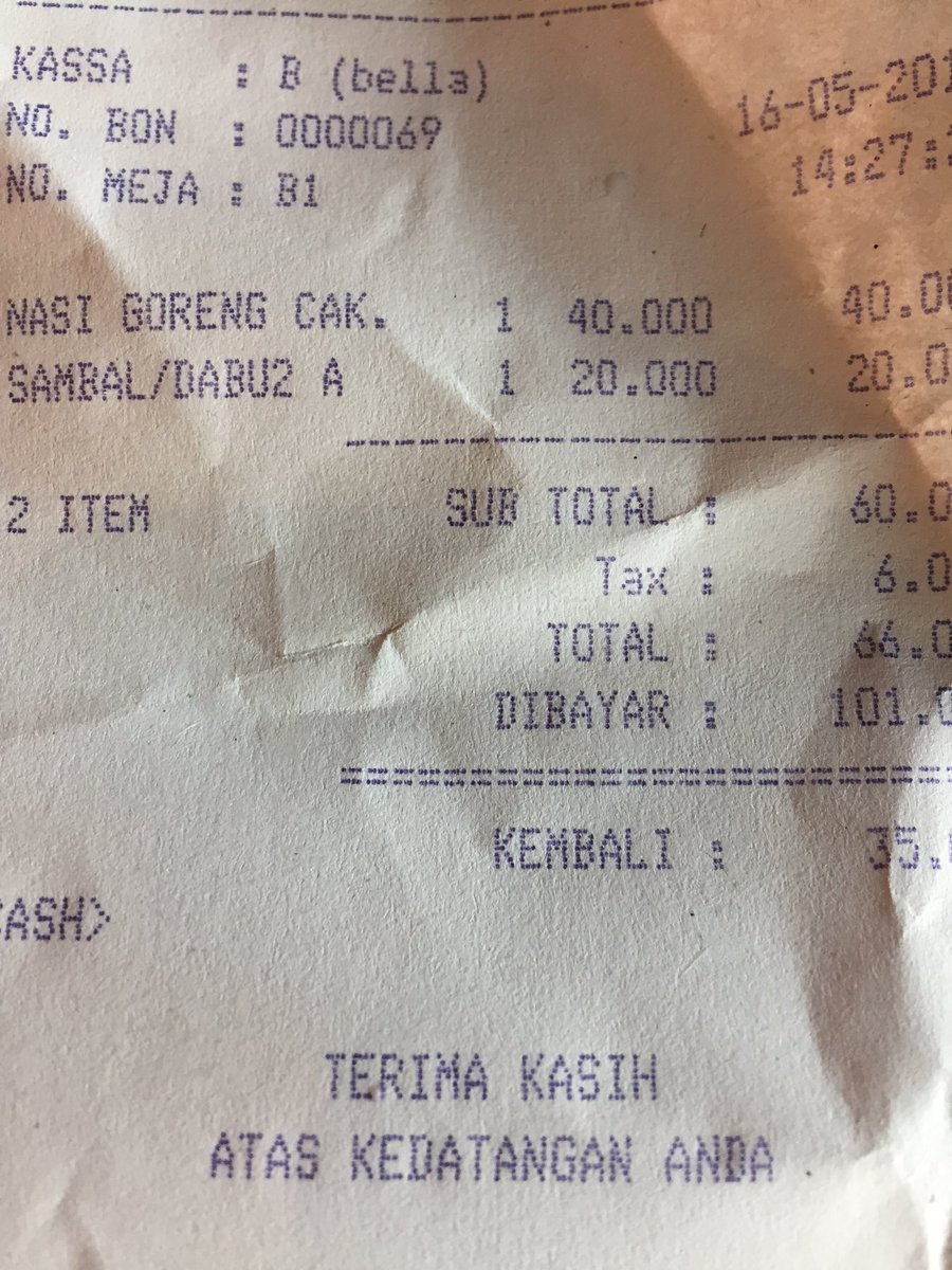 waliwali1's tweet photo. shudnt it be illegal in Indonesia to charge Rp20k for sambal. Isnt that a violation of my basic human rights? :) #beautika #indonfood https://t.co/RebJRYOdxx