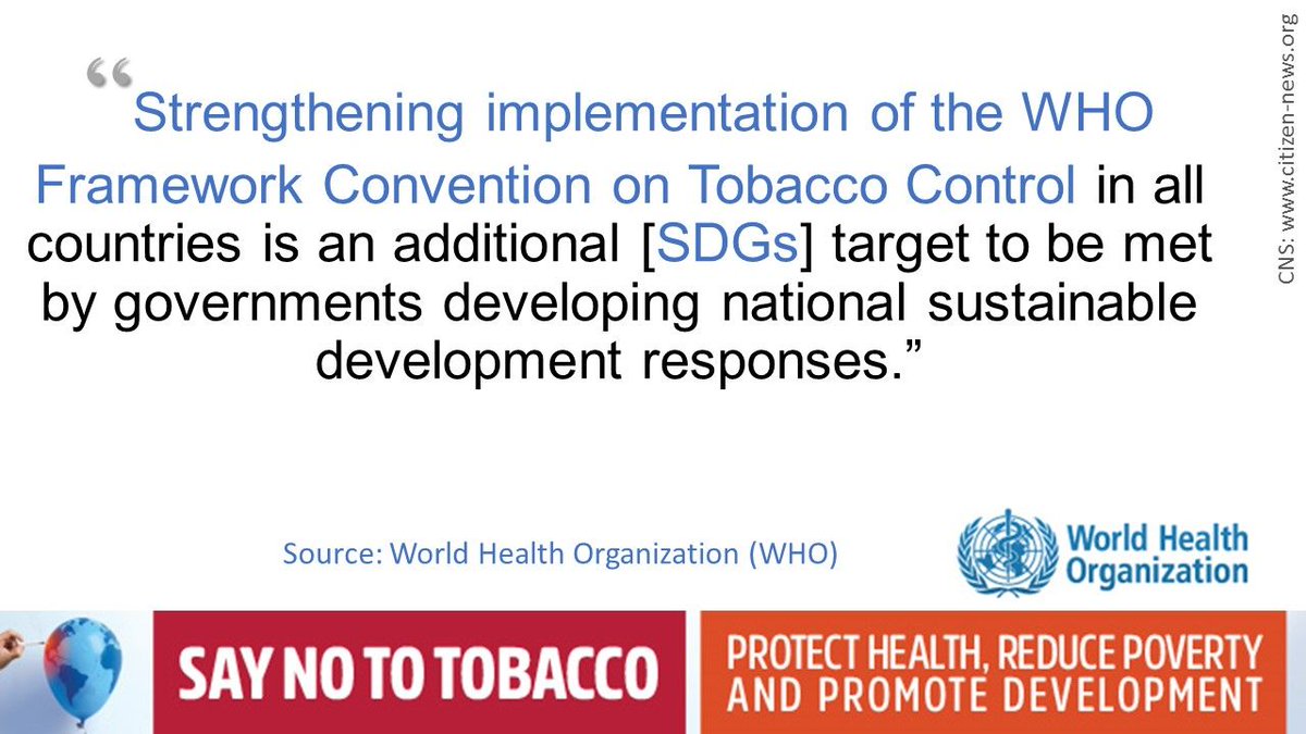 What's the link between global #tobacco treaty #FCTC &amp; #SDGs? #NoTobacco is key to #sustainabledevelopment. Join us: buff.ly/2pKXG0M