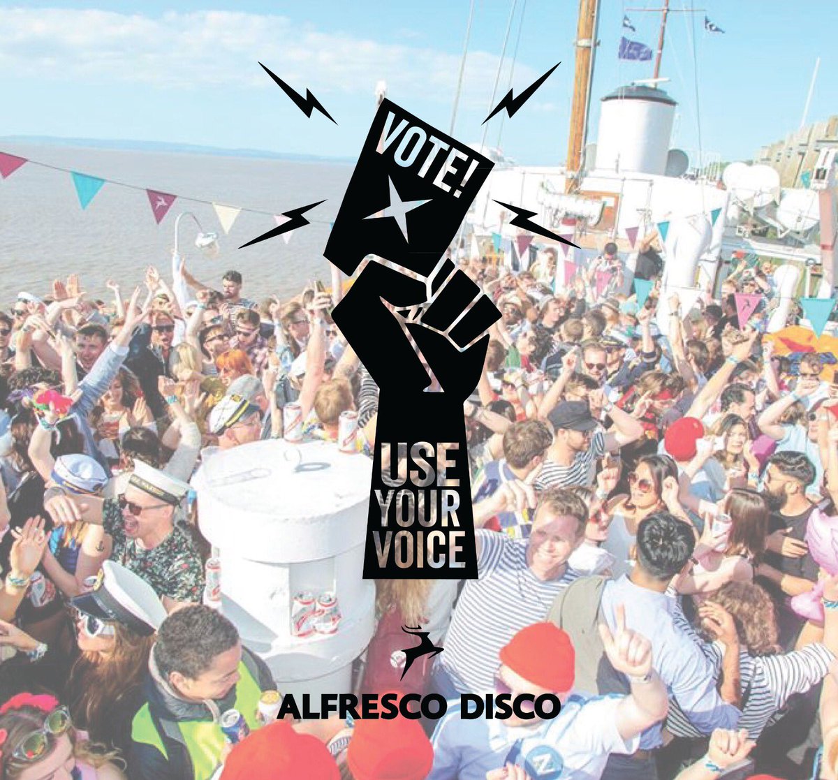 AlfrescoDisco's tweet photo. Make sure that you're registered to vote! - and you could win tickets to our boat party in 3rd June. See our Facebook page for details https://t.co/NhAmYk4oQi
