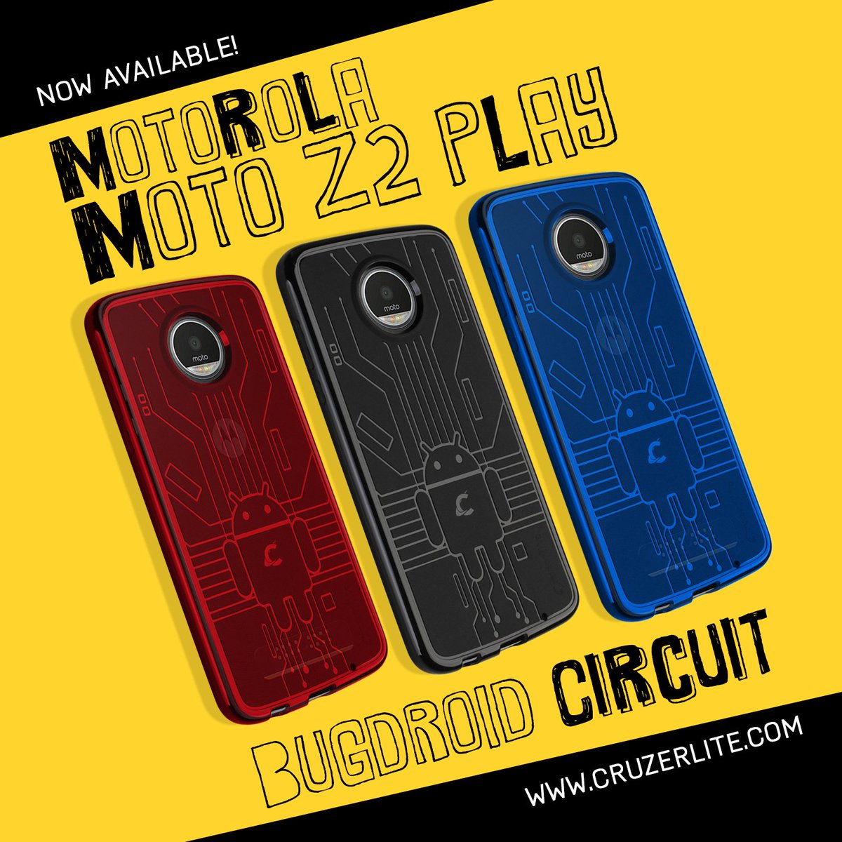 NOW AVAILABLE! Bugdroid Circuit for Motorola Moto Z2 Play check it out on our website bit.ly/2qqv4f1 8 colors available!