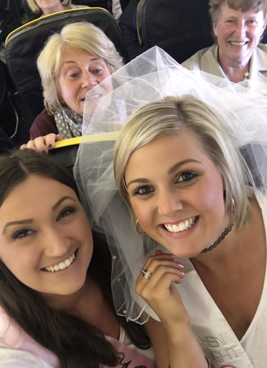 michaelarumak's tweet photo. When you're on route to Ibiza for your besties Hen do and @grimmers mum is sat behind you!!! Love Eileen 💕 https://t.co/YSXZmupoJO