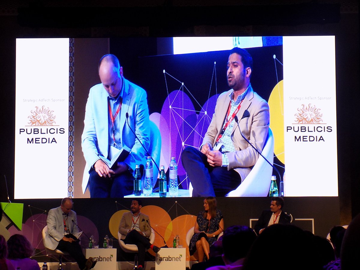 Elias213's tweet photo. .@CVSuvi of @PublicisMedia speaks at #ArabNetDubai AdTech Forum about creating social media content at events (à la @LeoBurnettMENA) &amp; KPIs. https://t.co/2xQKRsa7zP