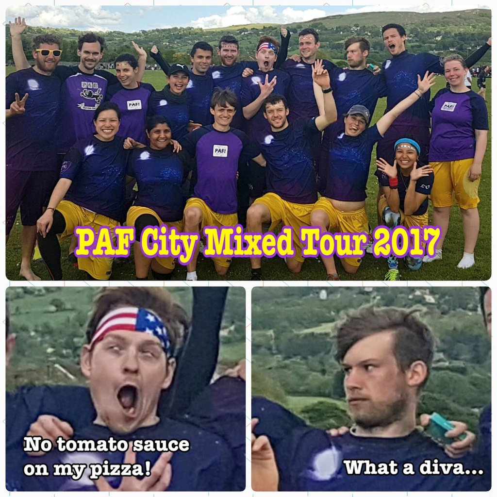 PAFultimate's tweet image. PAFcity's 2017 tour ended with a 14-6 victory over Flyght Club to finish 27th. And Rob really did ask for no tomato on his pizza