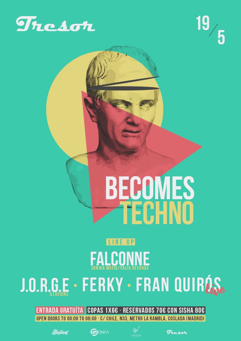 Falconne_Offc's tweet photo. This friday at Tresor Coslada (Madrid) w/ J.O.R.G.E, Ferky &amp; Fran Quirós! [19/05/2017]
 
#Techno #Dj #Coslada #Madrid #ElectronicMusic https://t.co/5xaENyNALV