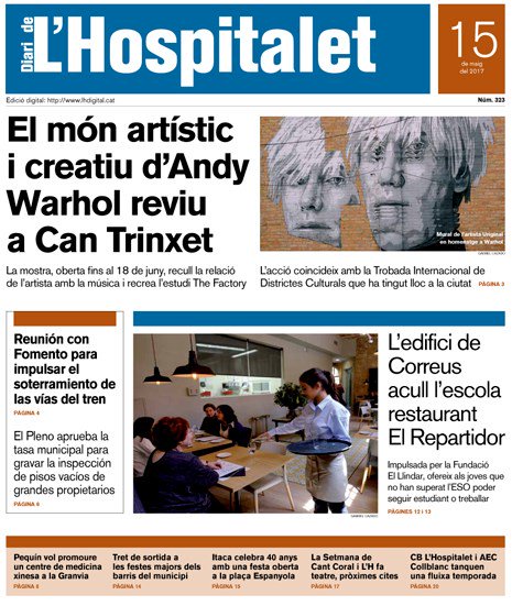 LaFargaGemsa's tweet photo. 📰#AndyWarhol, reunió @fomentogob, Escola Restaurant El Repartidor, @aeitaca i molt més, portada Diari #LHospitalet
⏩https://t.co/e5AjjK0HEL https://t.co/TbI64MbtqL