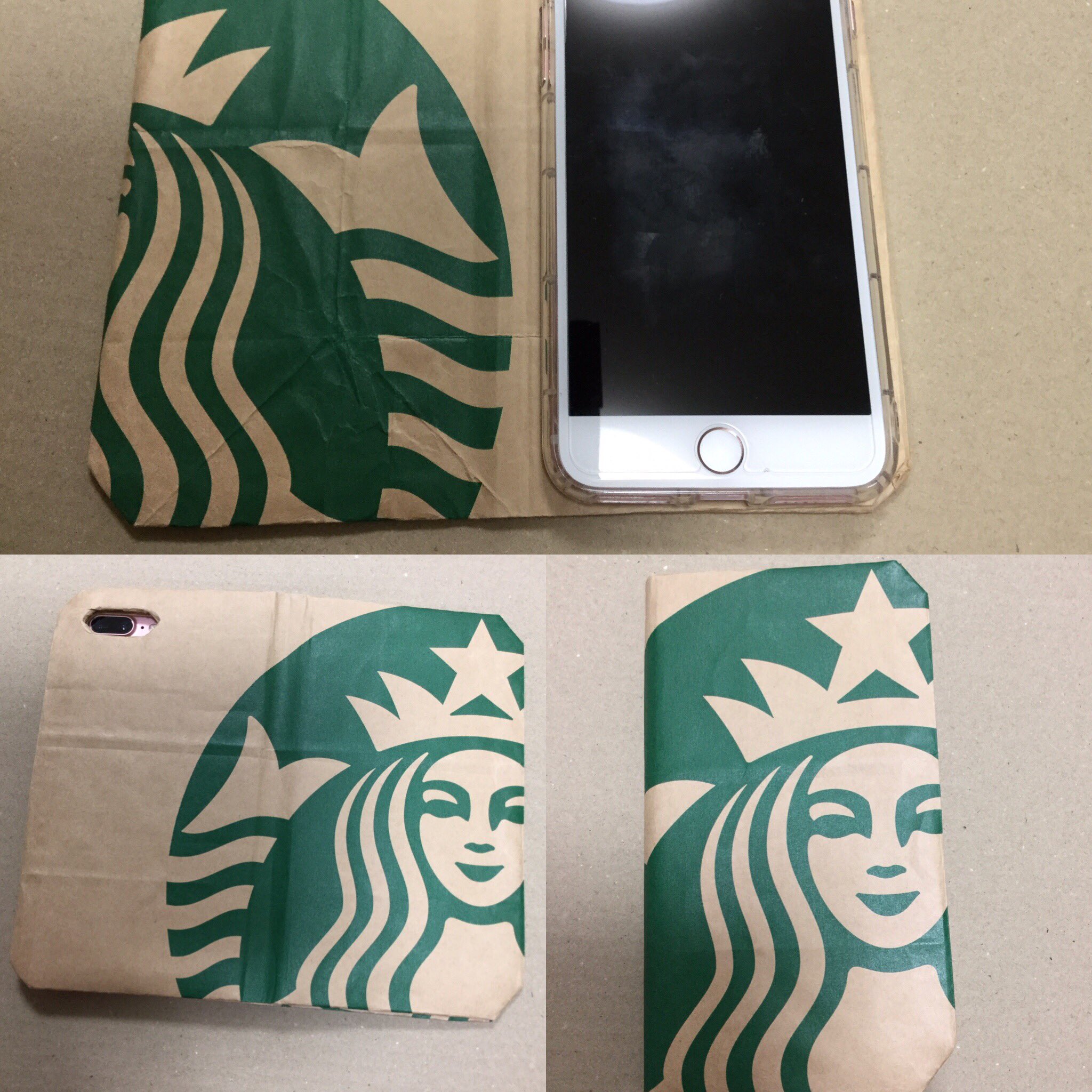 Yukodd スタバの紙袋でiphoneケースを手作り T Co 8nve6wmler Twitter