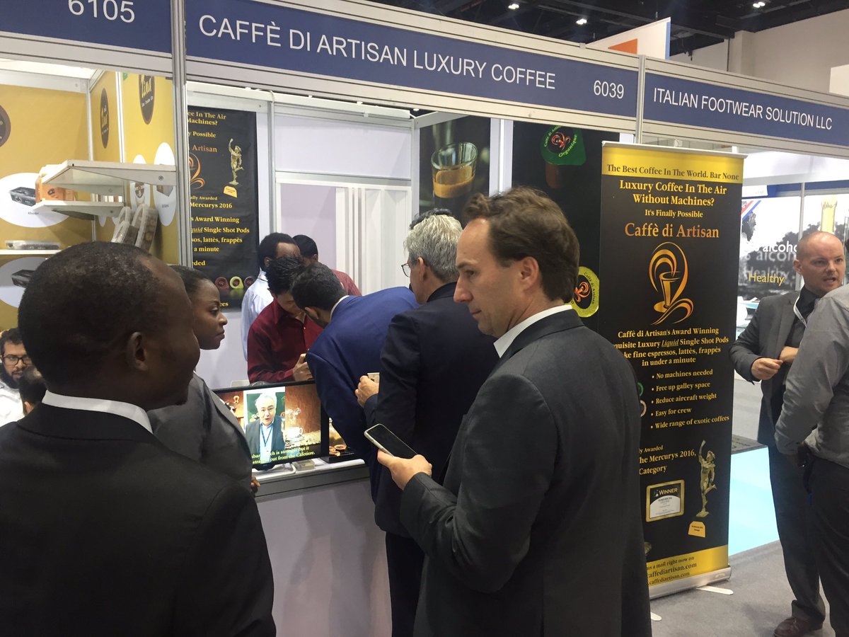 WTCEME's tweet photo. @caffediartisan was internationally awarded for the best beverage @ The Mercurys 2016 - Try a few of their samples at Stand 6039 #WTCEME2017 https://t.co/TldfMvf76Y