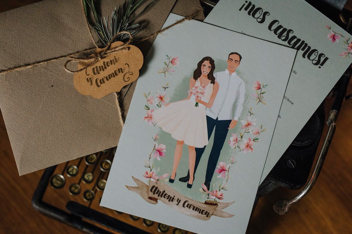 LaSuite64's tweet photo. Preciosas las invitaciones personalizadas que Antoni y  Carmen nos encargaron para su gran día.
#invitacionesdeboda #weddinginvitation https://t.co/hYFNc77UvI