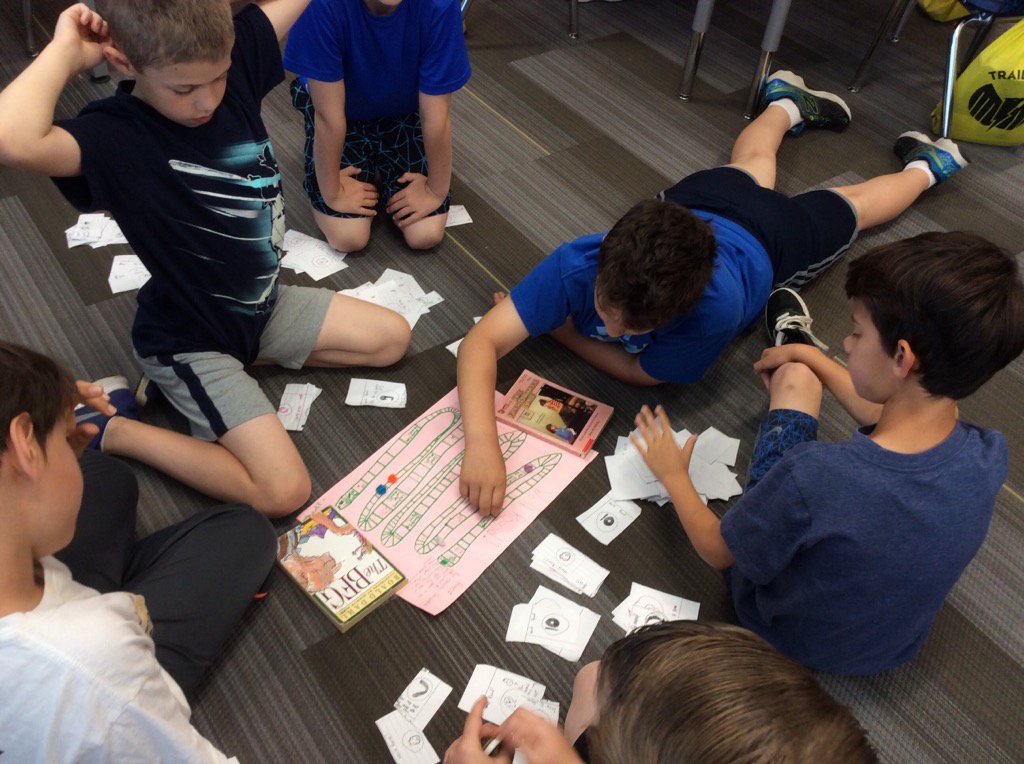 swenson_nancy's tweet photo. 3rdGrade Tbirds play homemade board games that reflect this year's curriculum! #endofschool @trailwoodsmsd https://t.co/KykBQi3ctT