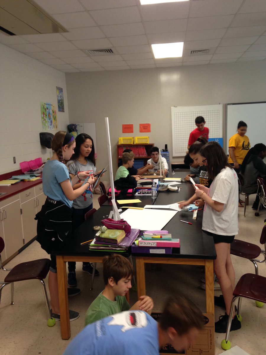 meskillscience's tweet photo. Construction begins on our paper roller coasters. Physics is fun! #hrmspatriots #science #paperrollercoasters https://t.co/KX5B4DKTHS