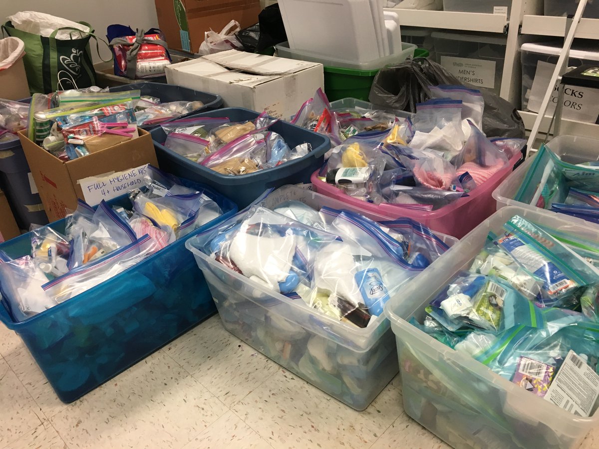 Andy_Medlin's tweet photo. Enjoyed packing hygiene kits for clients of Urban Ministries of Durham...part of our @DukeFuqua staff week of service #FuquaServes https://t.co/mJtLnAEYDt