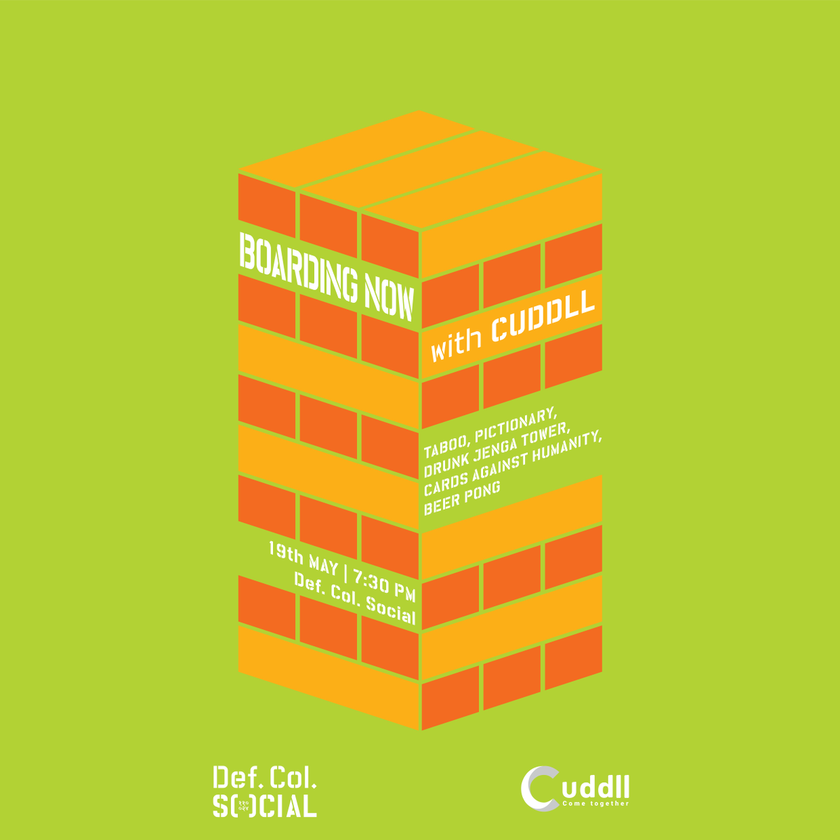 SocialOffline's tweet photo. Head to #DefColSocial to come on board as we play Taboo, Pictionary, Cards against Humanity & Beer Pong, tomorrow. https://t.co/4tRxOJHBCw https://t.co/UDTrzwWy6Z