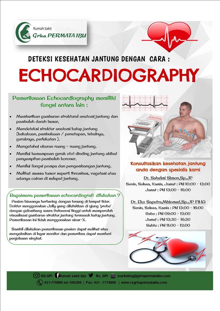 Jangan lupa untuk konsultasikan kesehatan jantung pada dokter spesialis kami !

#jantungsehat
#rsgpi
#kesehatanjantung
#echocardiogram